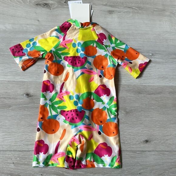 H&M Swimsuit UPF 50‎ Bright yellow/fruit 3/6 months NWT in packaging - Picture 5 of 5